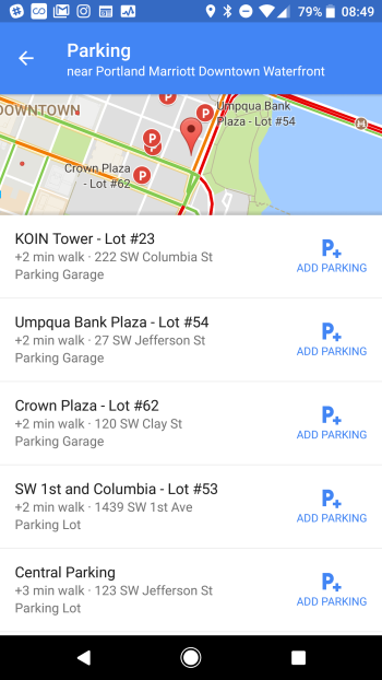 Parking App Google