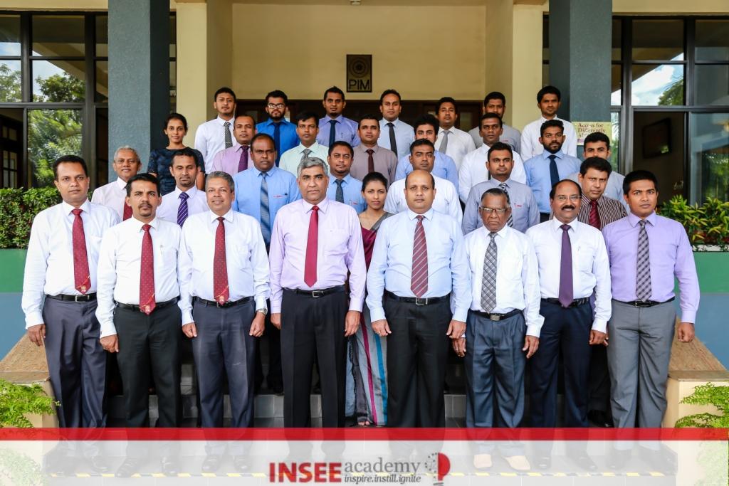 The team of participants at INSEE Cement’s inaugural Executive Leadership Development Programme with the Director PIM - Prof. Ajantha Dharmasiri (First row- 3rd from left), CEO of INSEE Cement - Mr. Nandana Ekanayake (First row- 4th from left), O and HR Director of INSEE Cement – Mr. Prasad Piyadigama (First row- 4th from right), and the faculty members of PIM