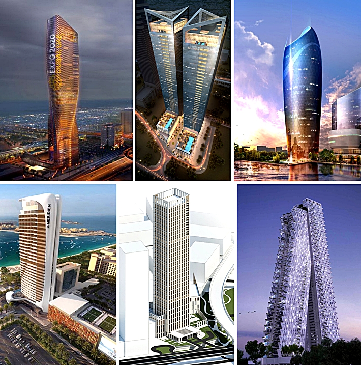 The Six high rise buildings presented as case studies