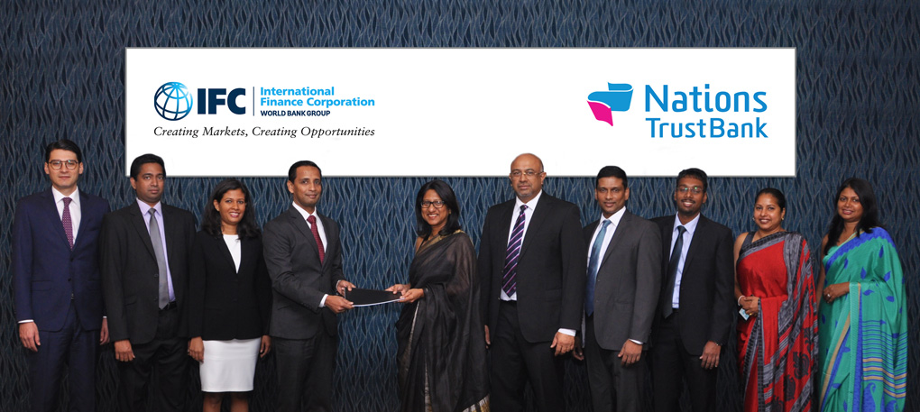 from L to R: Arthur Galindo, Operations Analyst, IFC; Dinesh Warusavitharana, Investment Officer, IFC; Rukshila Gooneratne, Associate Investment Officer, IFC; Victor Antonypillai, Country Officer, IFC Sri Lanka and Maldives; Renuka Fernando, Director/ CEO, NTB; Indrajith Boyagoda, DGM Treasury, NTB; Ajith Akmeemana, Chief Financial Officer, NTB; Chamila Sumathiratne, Acting Chief Risk officer, NTB; Kushlani Allis, Chief Manager - Management Reporting & Planning, NTB; Yamuna Silva - Chief Manager Legal, NTB
