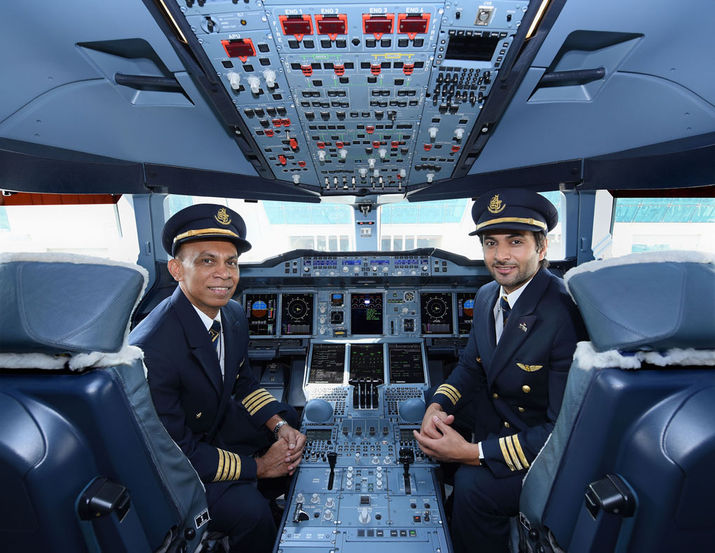 Sri Lankan Captain Udaya Tillekeratne and Emirati First Officer Saeed Almheiri led the Emirates A380 one-off flight to Colombo