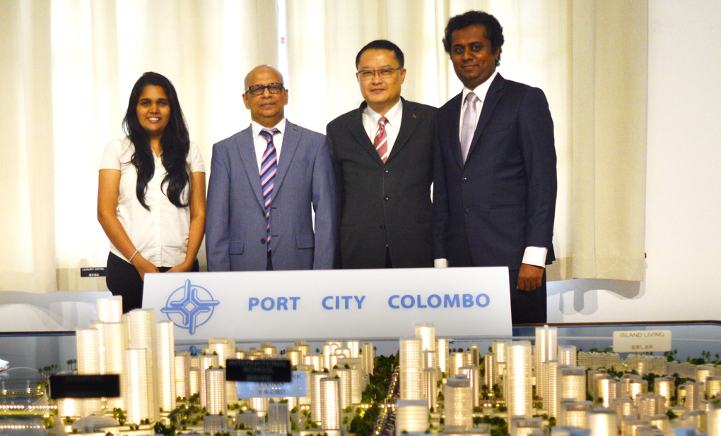 From left to right: Ms. Malithi Herath (MTI Project Manager for idea2fund), Hilmy Cader (CEO MTI Consulting),  Liang Thow Ming (Chief Sales and Marketing Officer, CHEC Port City Colombo)  and Kassapa Senarath (Head of Public Relations, CHEC Port City Colombo)