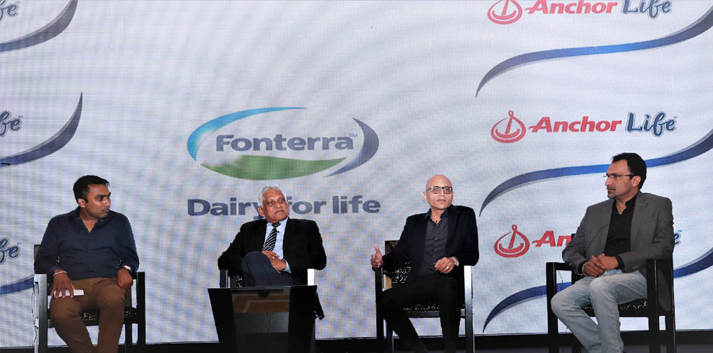 From L to R :Guest of Honour, Social Cause Advocate Mahela Jayawardene / Director Corporate Affairs, Fonterra Brands Sri Lanka - Dr. Athula Kahandaliyanage Managing Director for Fonterra Brands Lanka - Sunil Sethi / Director for Research & Development, Food Safety, Quality and Nutrition for Fonterra Brands Lanka Manish Singh