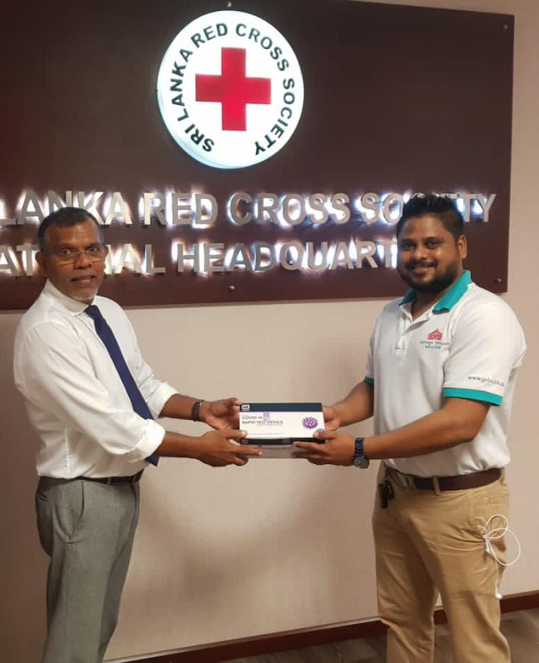 Image 01- Handover of the first batch of Rapid Antigen Tests to the Sri Lanka Red Cross Society