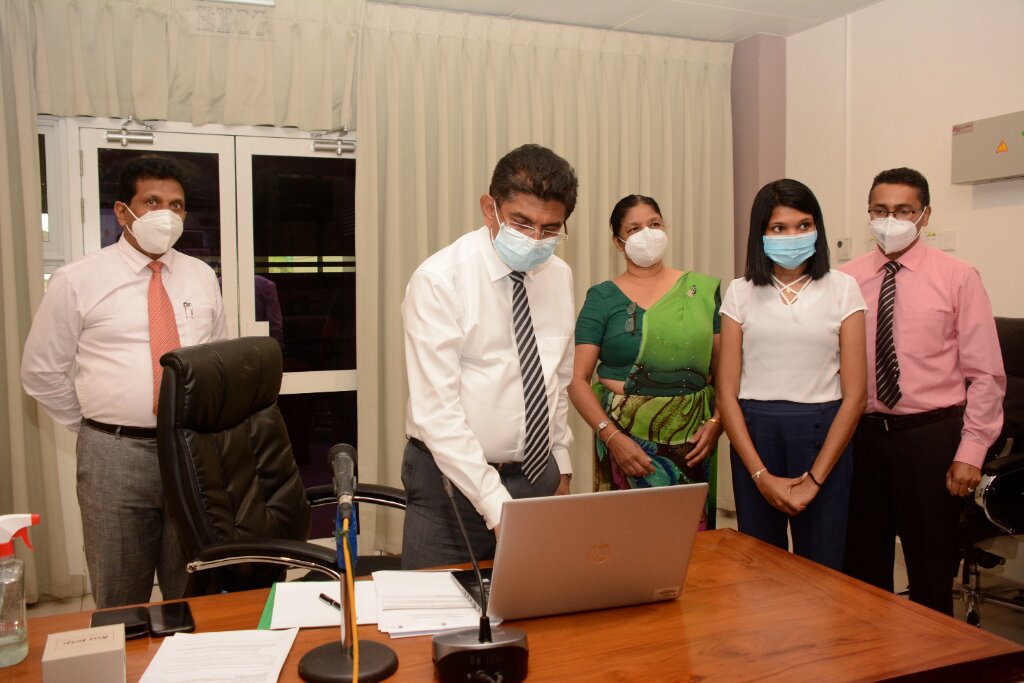 Secretary, Ministry of Environment Dr Anil Jasinghe launching the National Biosafety Clearning House website
