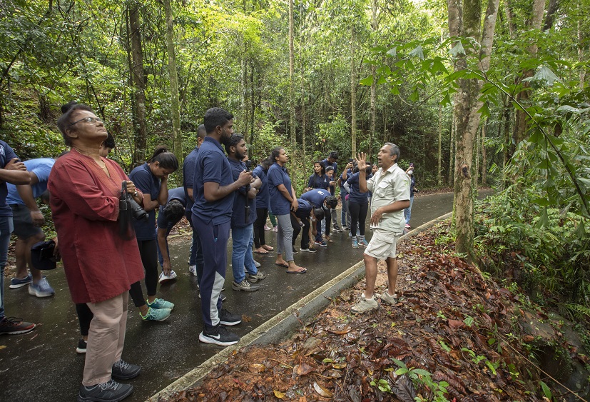 Image 1 - Vimukthi Weerathunga - Senior Biologist at Cinnamon Nature Trails briefing the volunteers