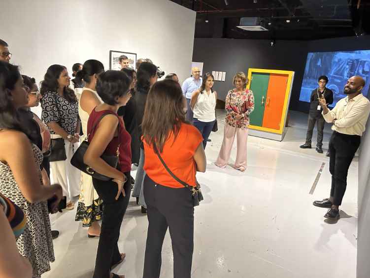 Private Banking Members of Nations Trust Bank at the exclusive curated tour of 'The Foreigners' art exhibition led by artist, Sandev Handy. (LBN)